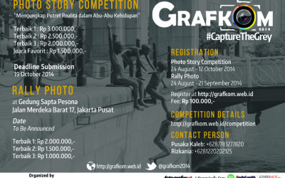 Kompetisi Fotografi GRAFKOM 2014 (Deadline: 12 Oktober 2014)