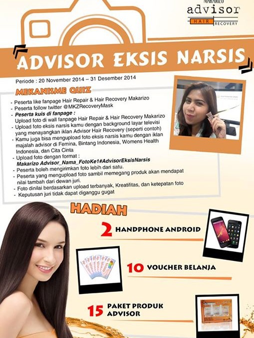 Lomba Foto Hair Recovery Makarizo : “Eksis Narsis” | DL : 31 Desember | Win : Handphone