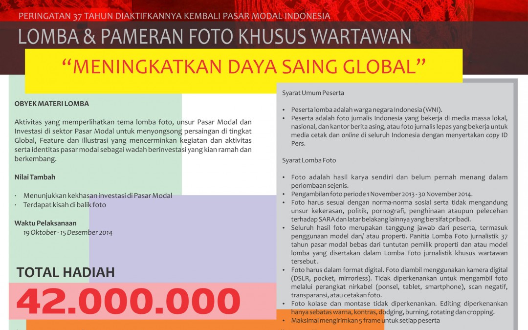 Lomba Foto HUT Pasar Modal 2014, Khusus Wartawan